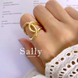 トゥデイフル(TODAYFUL)のsale【ゴールド】　ワイド　ダブル　クロス　リング(リング(指輪))