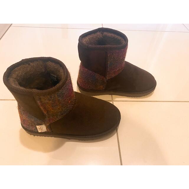 Harris Tweed - ハリーツイード ムートンブーツ キッズ 19cm ブラウン