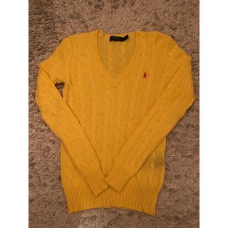 ポロラルフローレン(POLO RALPH LAUREN)のポロラルフローレン カラーニット セーターXSサイズ　イエロー　ウール　カシミヤ(ニット/セーター)