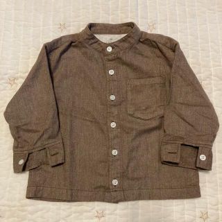 ムジルシリョウヒン(MUJI (無印良品))のMUJI  チェックフランネルシャツ　ブラウン　90size(ブラウス)