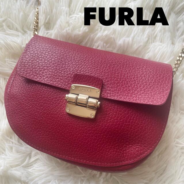 【大注目】 Furla - 【極美品】完売品　16W FURLAフルラ　ショルダーバッグ　ボルドー　クラブ ショルダーバッグ