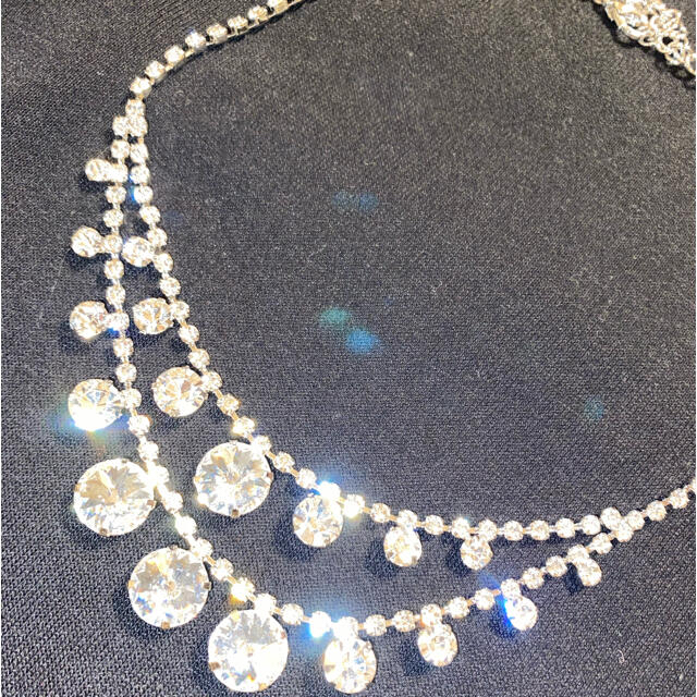 ボタニカルキャンドル バラ かすみ草 キラキラ♡結婚式♡二連ネックレス 通販 新品 大粒 パール 蝶 クリスタル ストーン アクセサリー 結婚式 フォーマルA