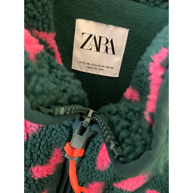 ZARA(ザラ)のZARA ザラ　プリントフェイク　シアリングジャケット　XL 着用1回　美品 メンズのジャケット/アウター(ブルゾン)の商品写真