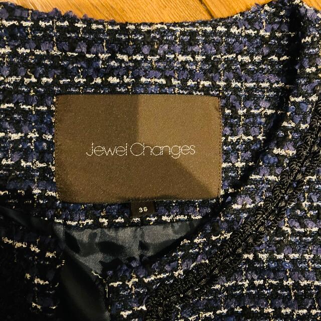 Jewel Changes(ジュエルチェンジズ)の【美品】ジュエルチェンジズ　セットアップ　パープル　ラメ　ツイード レディースのフォーマル/ドレス(スーツ)の商品写真