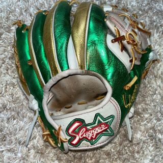 クボタスラッガー(久保田スラッガー)のオールスター　グローブ　グラブ　2011 メタリック　グリーン　ゴールド　中古(グローブ)