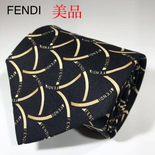 FENDI - FENDI フェンディ ネクタイ ブラック ドット 小紋 ロゴ 百貨店 シルクの通販 by A.s｜フェンディならラクマ