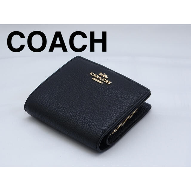 新品未使用　COACH 二つ折り財布　コンパクト　チョーク C2862