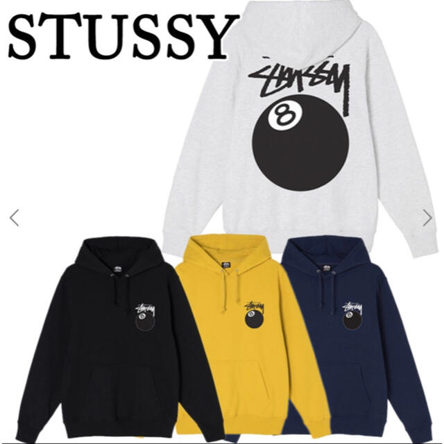 【新品】 STUSSY 8ボール ジップパーカー ブラック L