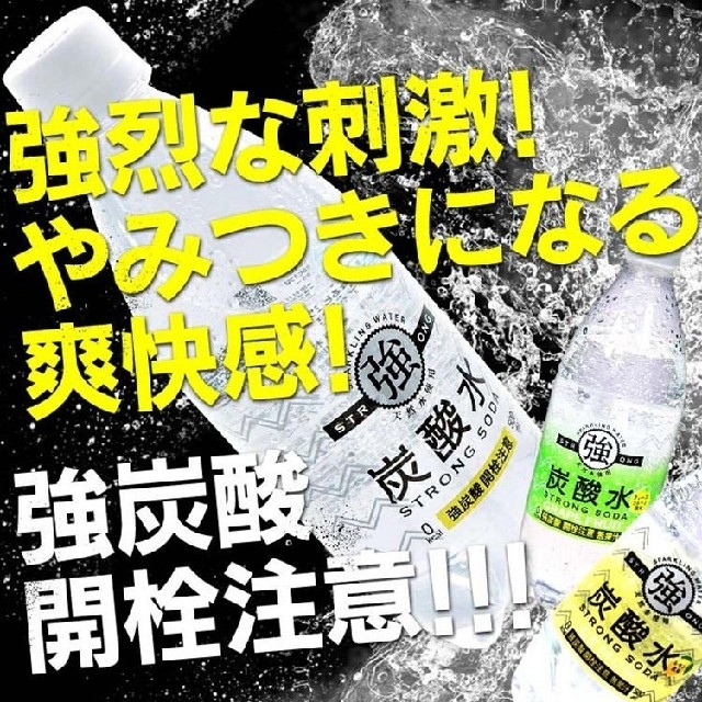 強炭酸水  500ml × 48本   炭酸含有量VOL4.8   レモン 食品/飲料/酒の飲料(ミネラルウォーター)の商品写真