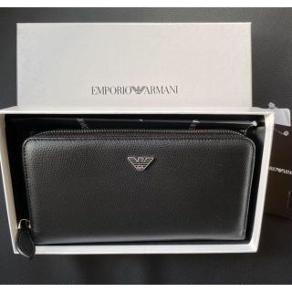 エンポリオアルマーニ(Emporio Armani)の新品未使用　エンポリオアルマーニ　メンズ長財布　黒　ロゴ(長財布)