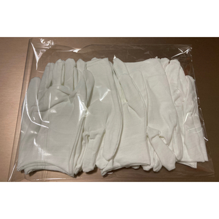 【新品未使用】ナイロン白手袋　5双セット　ストレッチ素材　フリーサイズ(手袋)