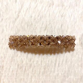 【箱梱包】ビジューモチーフバレッタ　ベージュ(バレッタ/ヘアクリップ)