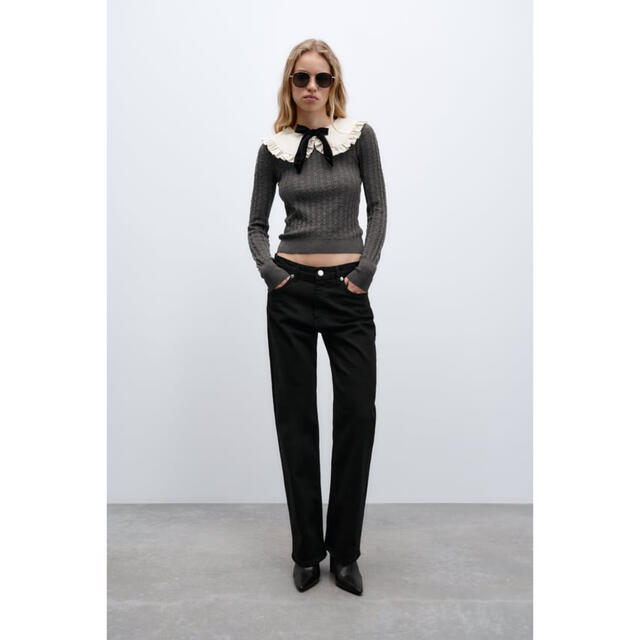 ZARA - zara ベルベットリボン ニットセーターの通販 by ZARA - zara ベルベットリボン ニットセーターの通販 by