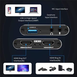 PS5／Switch HDMIキャプチャー ボード 録画・実況・パススルー \