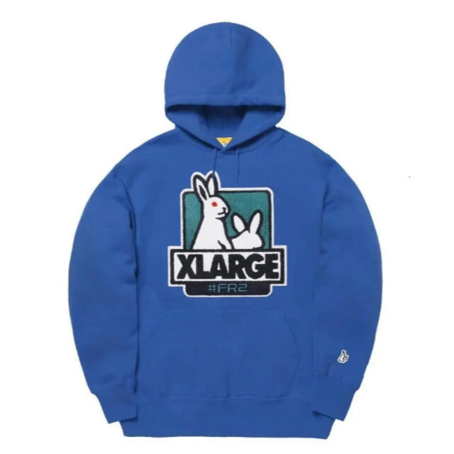 XLARGE(エクストララージ)のXL FR2 × XLARGE Fxxk Icon Hoodie BLUE メンズのトップス(パーカー)の商品写真