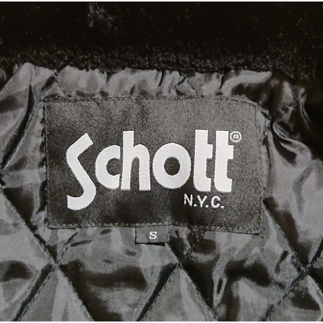 schott(ショット)のS 良品 SCHOTT ボアカラージャケット フライトジャケット A2 黒 メンズのジャケット/アウター(フライトジャケット)の商品写真
