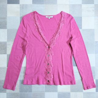 ローラアシュレイ(LAURA ASHLEY)のLAURA ASHLEY レース ニット カーディガン(カーディガン)