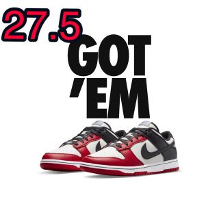 ナイキ(NIKE)のNIKE  DUNK LOW BLACK and CHILE RED  (スニーカー)