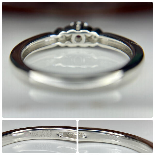 『専用です』天然レッドベリル アウイナイト ダイヤモンド 計0.14 レディースのアクセサリー(リング(指輪))の商品写真