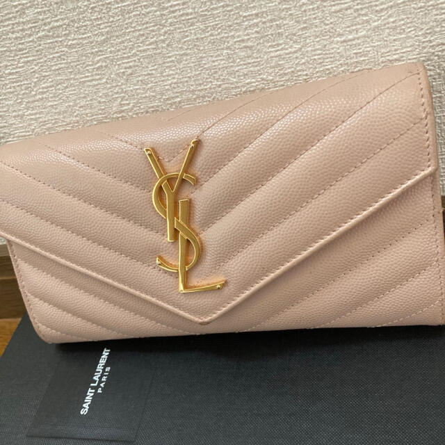 Saint Laurent(サンローラン)のラクマ限定値下げ　サンローラン　長財布　ピンクベージュ レディースのファッション小物(財布)の商品写真