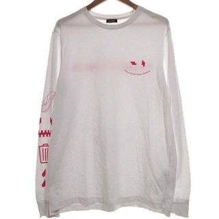 ディーゼル(DIESEL)のDIESEL Tシャツ カットソー 長袖 ロンT ロゴ M ピンク 白 ホワイト(Tシャツ/カットソー(七分/長袖))