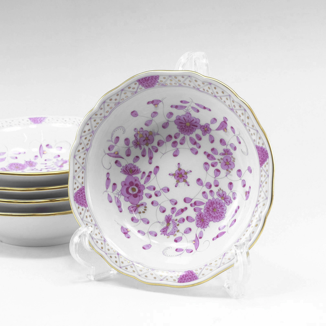 【Meissen】マイセン インドの華 リッチ ピンク  サラダボウル×5 343410/00411 _ 食器