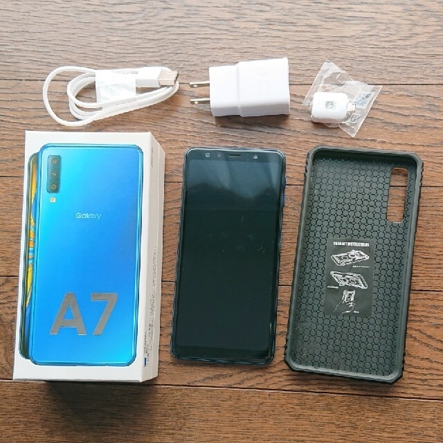 Samsung Galaxy A7 ブルー モバイル版  SIMフリースマートフォン/携帯電話