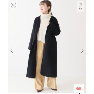 スピックアンドスパン(Spick & Span)のSpick and Span ウールVネックカラーリバーコート(ロングコート)