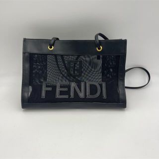 フェンディ(FENDI)のFENDI メッシュ　トートバッグ　ブラック(トートバッグ)