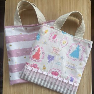 ゆりこ様専用　20×20お道具バッグ　☆星☆ボーダー(バッグ/レッスンバッグ)