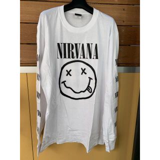 ヒステリックグラマー(HYSTERIC GLAMOUR)のNIRVANA 袖ロゴ ロンT ニルヴァーナ　ストリート　袖ロゴ　プリント(Tシャツ/カットソー(七分/長袖))