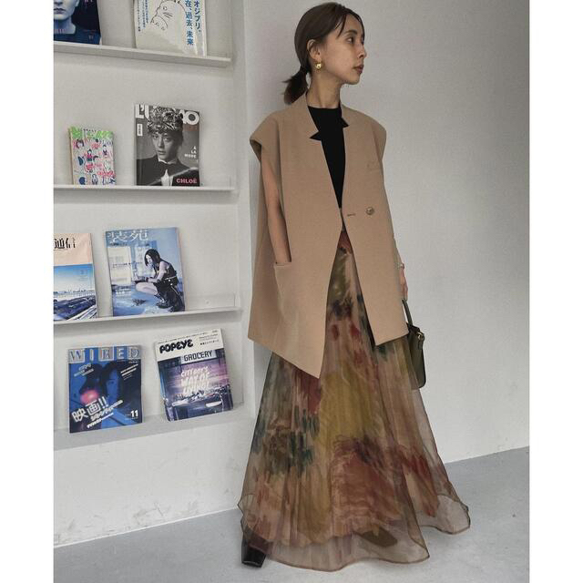 Ameri アメリ　UND WILLOW PAINT PLEATS SKIRT