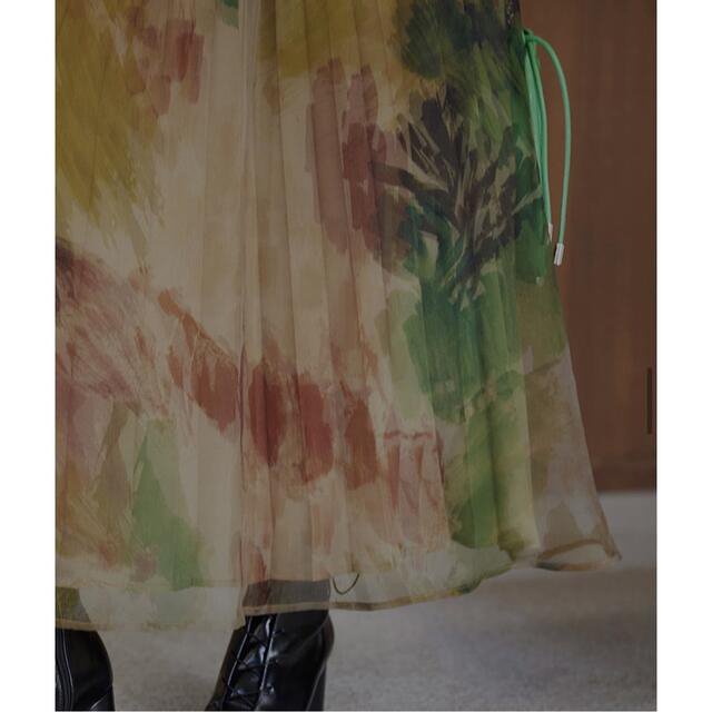 Ameri アメリ　UND WILLOW PAINT PLEATS SKIRT