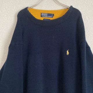 ポロラルフローレン(POLO RALPH LAUREN)のポロ ラルフローレン バイカラー コットンニット セーター 古着 90s (ニット/セーター)