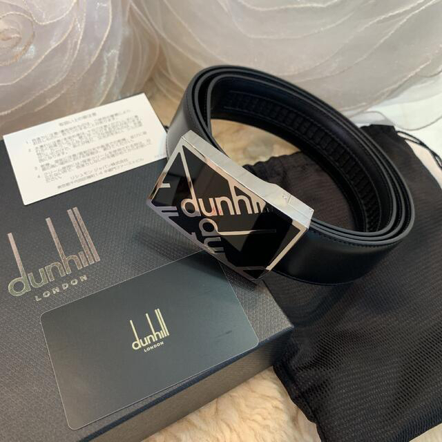 ☆新品☆dunhill ダンヒル ベルト オートマティック ロゴ レザー 黒 6