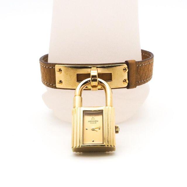 Hermes(エルメス)の《希少》Hermes 腕時計 ケリー 南京錠 ゴールド レザー シャンパン レディースのファッション小物(腕時計)の商品写真
