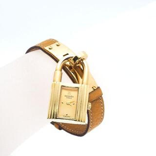 エルメス(Hermes)の《希少》Hermes 腕時計 ケリー 南京錠 ゴールド レザー シャンパン(腕時計)