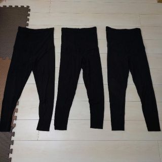 ユニクロ(UNIQLO)の中古 ユニクロ マタニティレギンス 10分丈 Lサイズ 3枚セット ブラック(マタニティタイツ/レギンス)