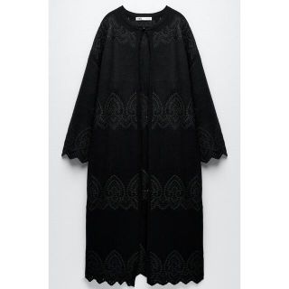 ザラ(ZARA)の【ZARA】カットワークニットコート(ニットコート)