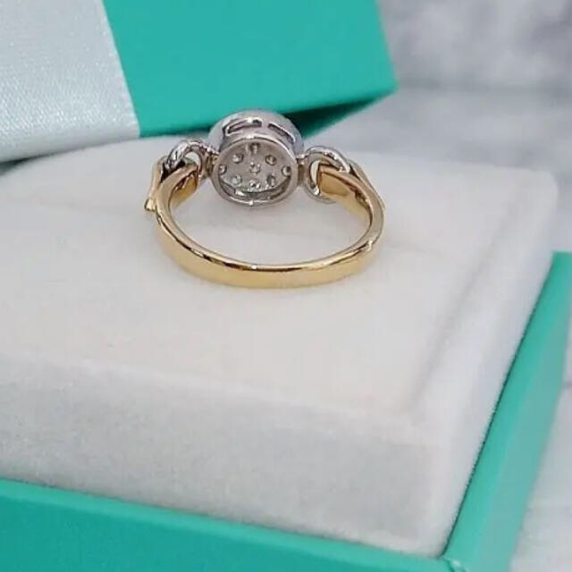 お値下げ！！パヴェダイヤモンドリング　プラチナK18コンビ レディースのアクセサリー(リング(指輪))の商品写真