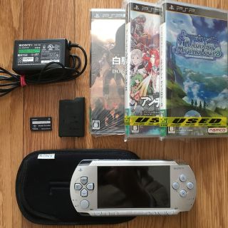 プレイステーションポータブル(PlayStation Portable)のPSP本体一式とソフト3本セット(携帯用ゲーム機本体)