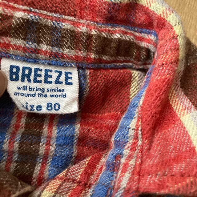 BREEZE(ブリーズ)のブリーズ　80  フランネルシャツ　シャツワンピース キッズ/ベビー/マタニティのベビー服(~85cm)(ワンピース)の商品写真