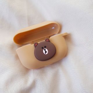 AirPods pro エアーポッズプロ カバー ラインブラウン コニー(キャラクターグッズ)