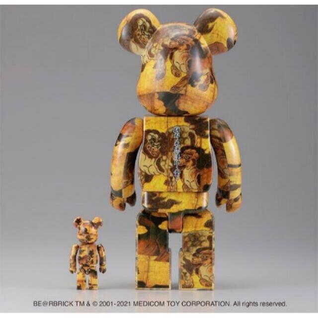 BE@RBRICK 狩野永徳「唐獅子図屏風」 100% ＆ 400%全高約70mm400%