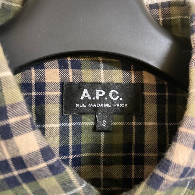 やレシート A.P.C コットンフランネルチェック柄ボタンダウンシャツS