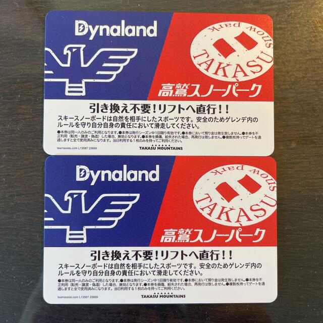 ダイナランド&高鷲スノーパーク リフト券×2枚の通販 by りく's shop｜ラクマ