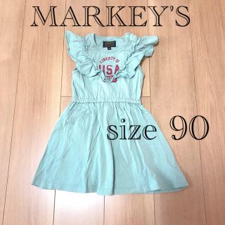 マーキーズ(MARKEY'S)のマーキーズ 袖 フリル ロゴ ワンピース 90(ワンピース)