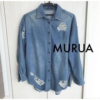 ムルーア(MURUA)のMURUA ムルーア　ダメージ　クラッシュデニムジャケット　シャツ　デニムシャツ(Gジャン/デニムジャケット)