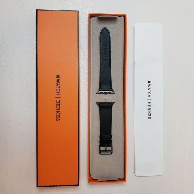 Hermes(エルメス)のApple Watch Hermes レザーストラップ 黒 44mm メンズの時計(レザーベルト)の商品写真