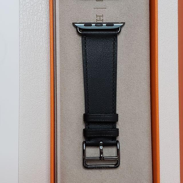 Hermes(エルメス)のApple Watch Hermes レザーストラップ 黒 44mm メンズの時計(レザーベルト)の商品写真